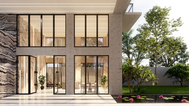 Aluminium Windows in Newcastle upon Tyne Tall black aluminium windows with slim frames in a white room, illustrating aluminium windows for homes in Newcastle upon Tyne