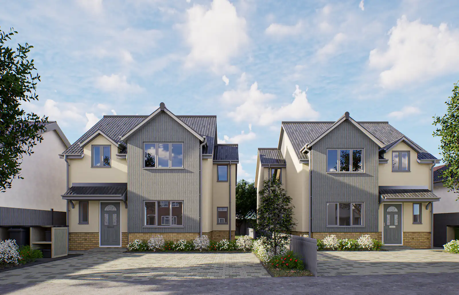 Windows and doors in Ponteland Detached family houses on a quiet suburban street, illustrating windows and doors for homes in Ponteland