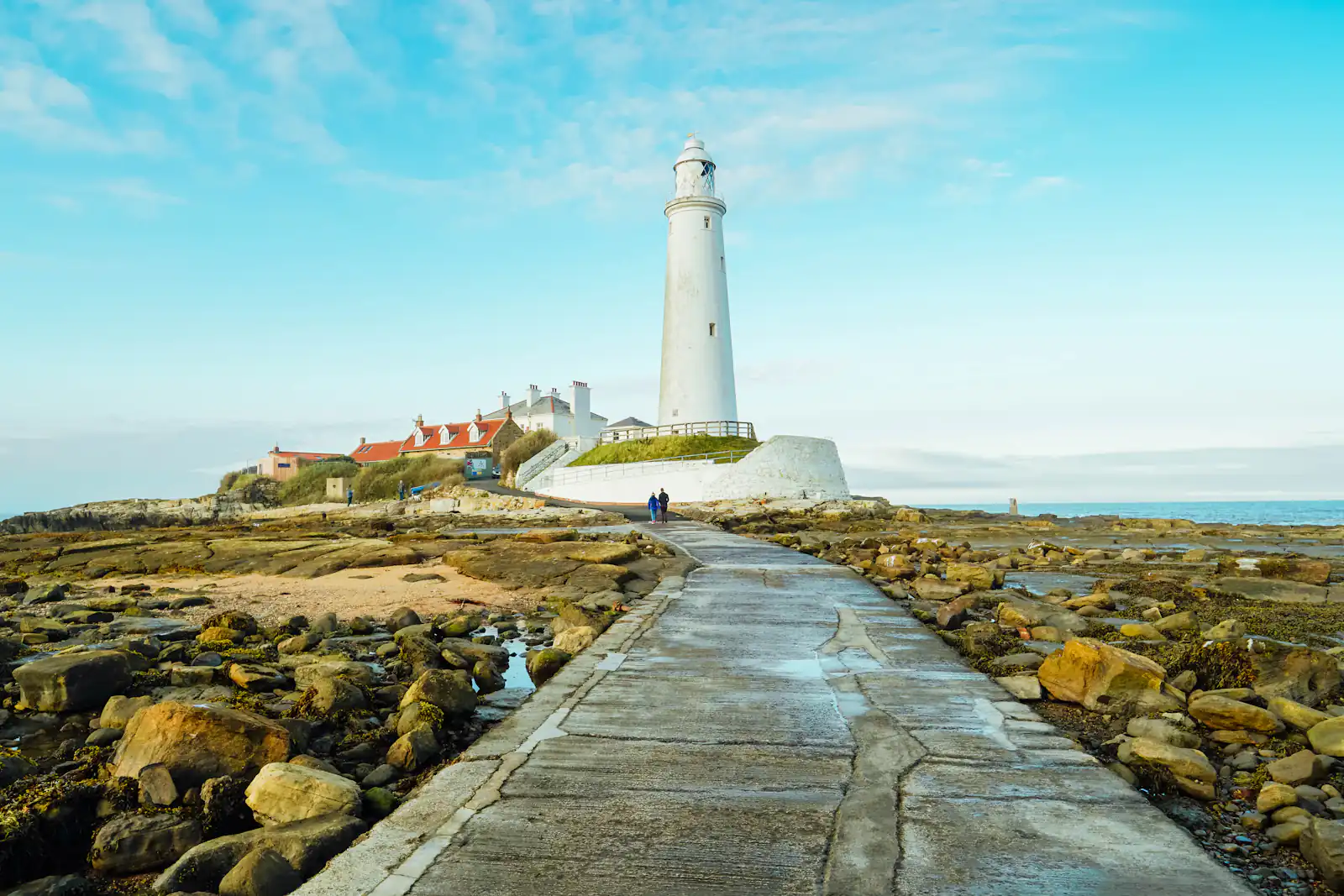 Windows and doors in Whitley Bay St Mary's Lighthouse and the rocky shore, Whitley Bay